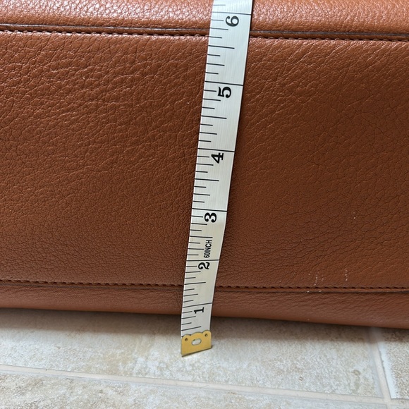 KATE SPADE Large Hayes Street Brown Leather Tote with Polished Hardware - Picture 8 of 10